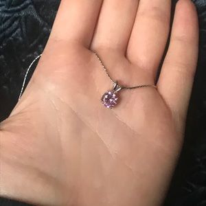 Pink round cut necklace